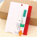 Green erasable highlighter pen and eraser set on a card, plastic oblique tip.