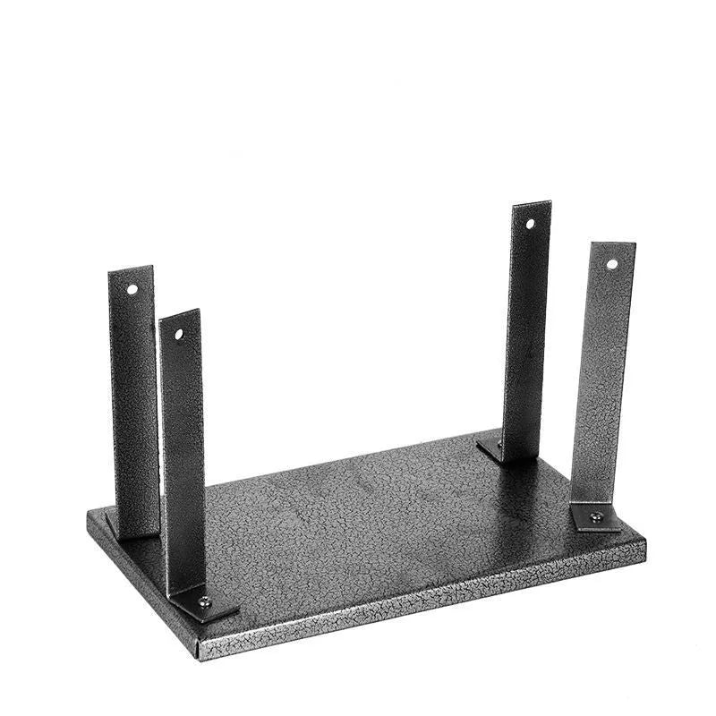 Black iron flip chip bracket for electric planers, 285mm length with inverted design for wood chip management