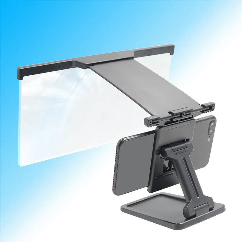 Black L20 split mobile phone screen magnifier with 12-inch display and foldable bracket