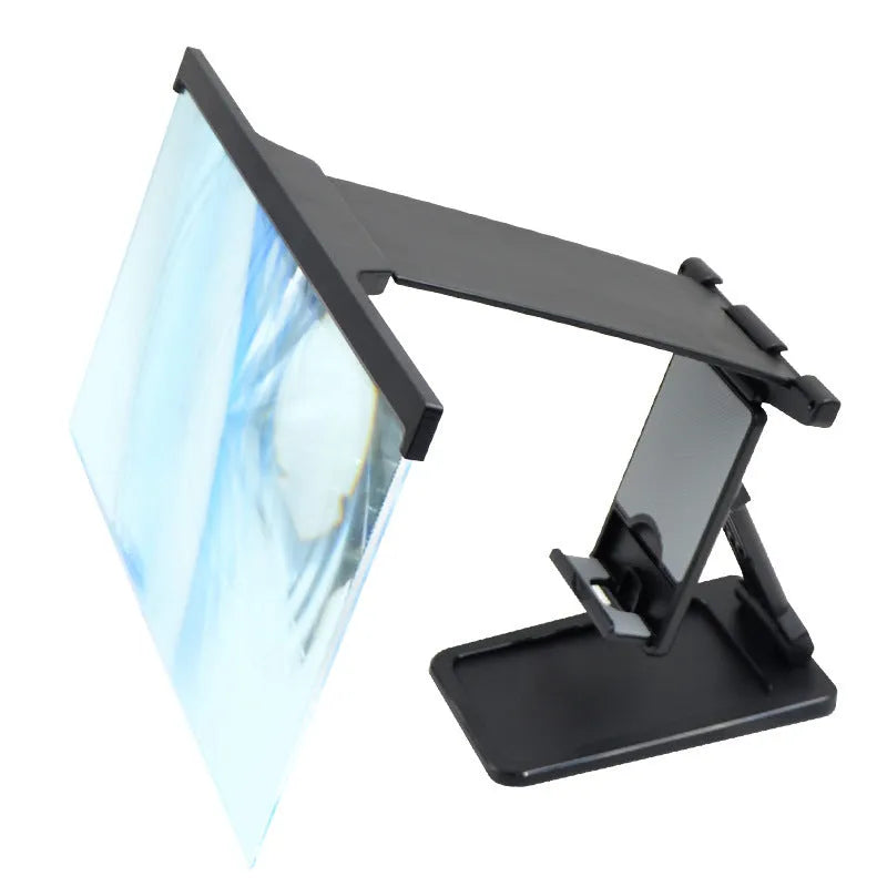 Black L20 split mobile phone screen magnifier with 12-inch display and foldable bracket