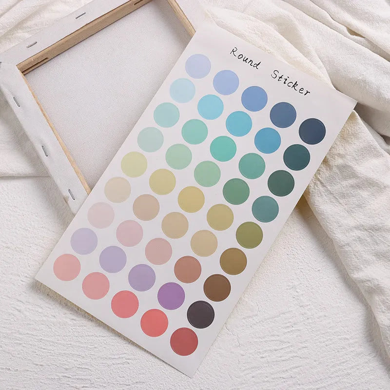 Round copper plate sealing stickers in Morandi and gradient colours for card making