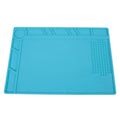 Blue silicone watch repair mat for anti-slip protection on work desks