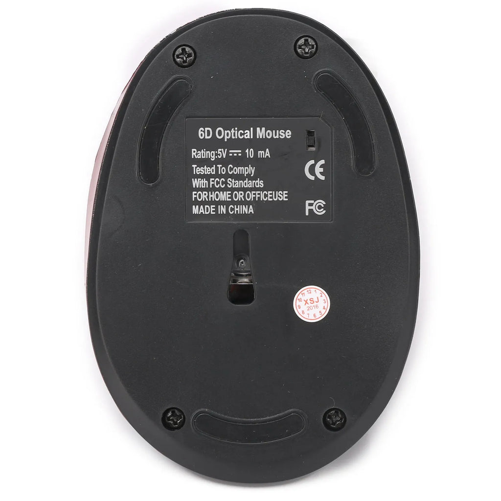 Black vertical rechargeable wireless mouse, 2400dpi optical sensor, six gears, 2.4GHz USB, 10.4 x 7.3 x 6cm