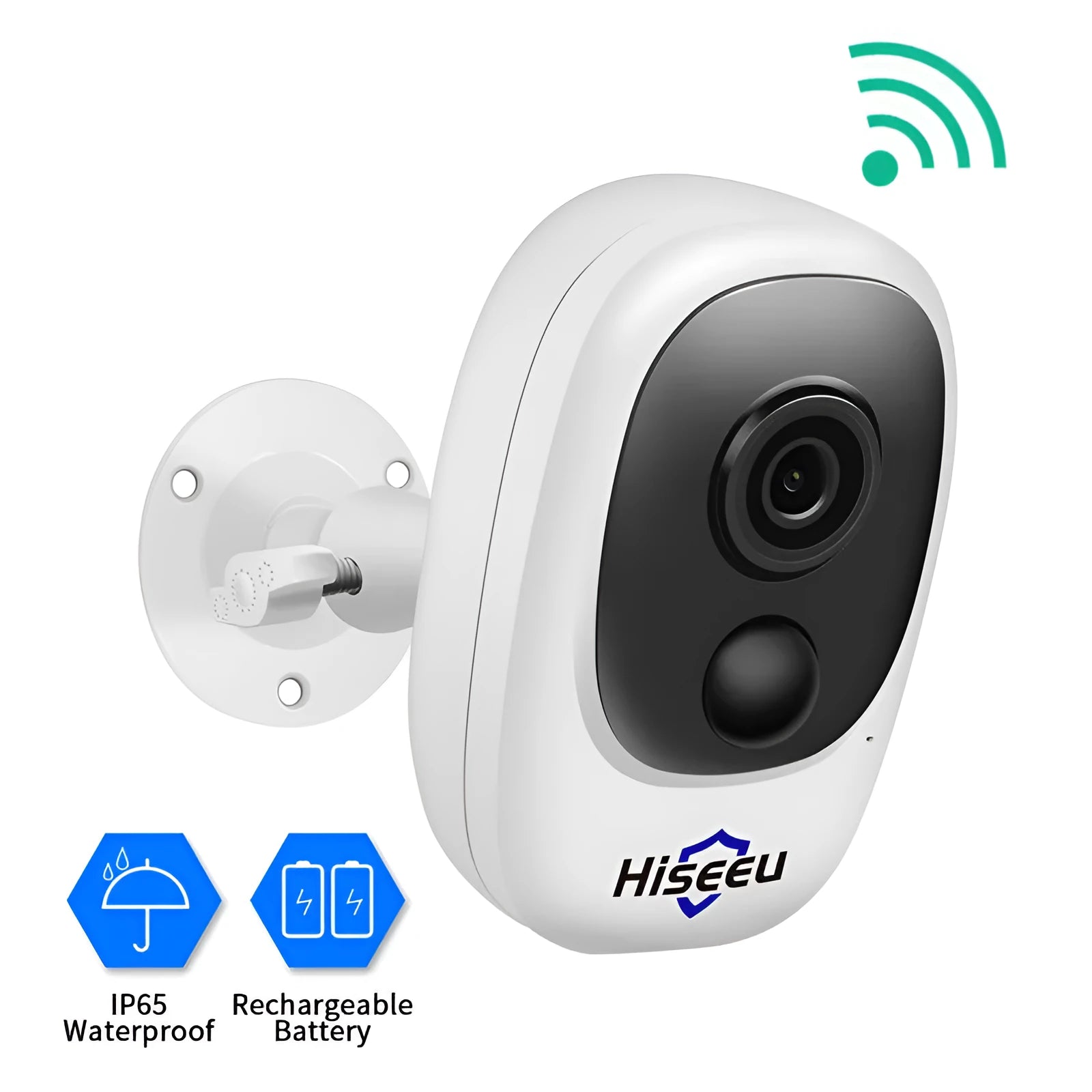 White dome security camera with 1080P HD resolution and infrared night vision for indoor monitoring