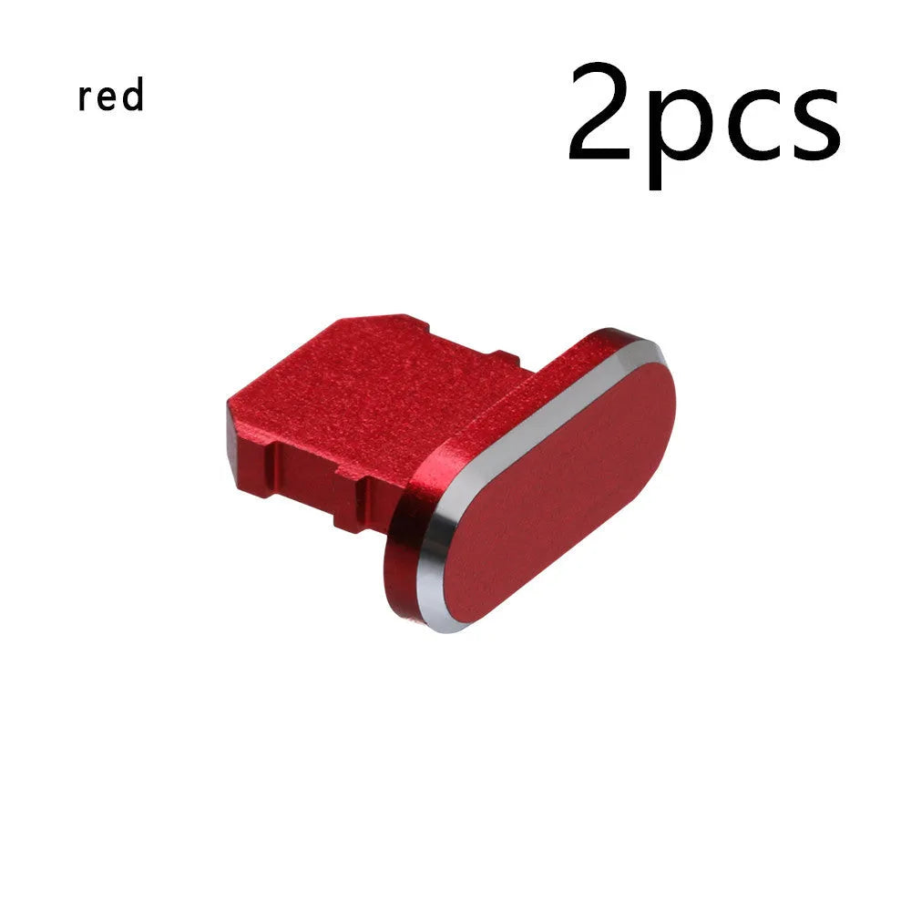 Aluminium alloy iPhone charging port dust plug in various colours for models X, XR, Max, 8, 7, 6, S, Plus