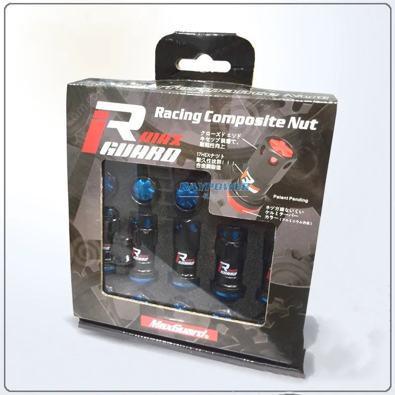 Germany Meirui n088 anti theft wheel nut set with 16 six-angle nuts, 4 spline nuts, and two sleeves