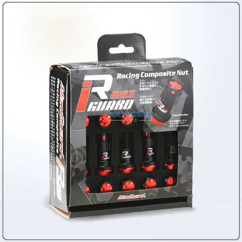 Germany Meirui n088 anti theft wheel nut set with 16 six-angle nuts, 4 spline nuts, and two sleeves