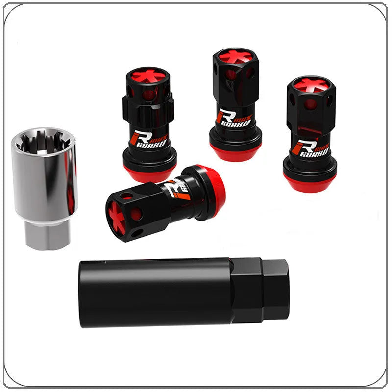 Germany Meirui n088 anti theft wheel nut set with 16 six-angle nuts, 4 spline nuts, and two sleeves