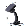 Black adjustable magnetic car phone holder, ABS plastic and magnet, 7x6x8cm, for car centre console or desk