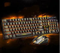 Limei Gtx300 gaming keyboard and mouse set with backlit keys in black and orange colour option