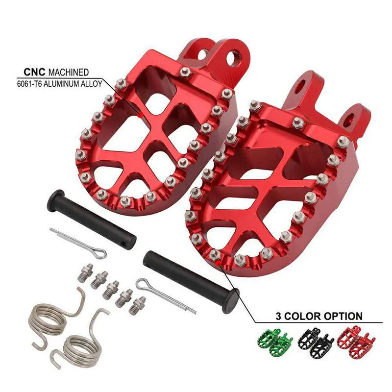 CNC aluminium off-road motorcycle pedal for Honda and Kawasaki, XR pedal 204, in black, green or red