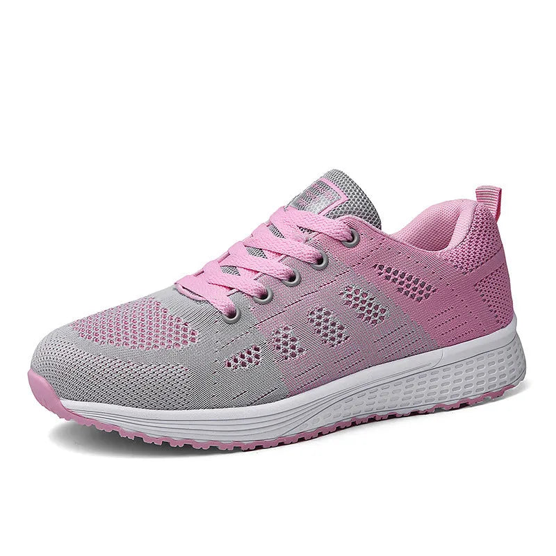Women's high-top trainers with net top design and cross bind pattern in multiple colour options