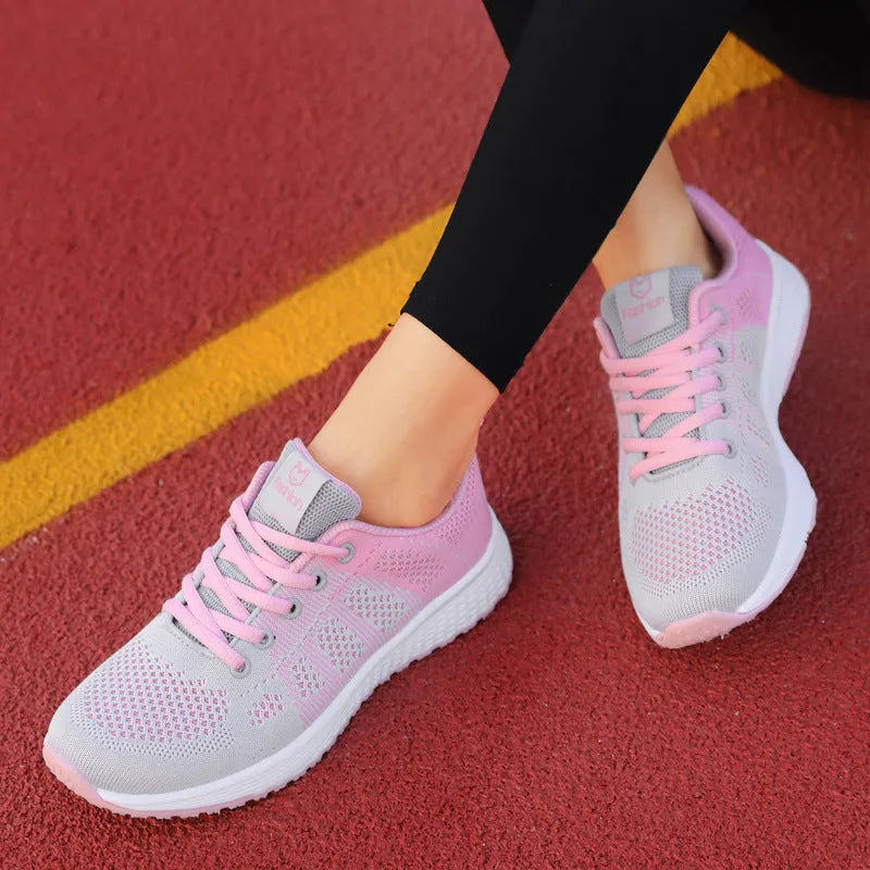 Women's high-top trainers with net top design and cross bind pattern in multiple colour options