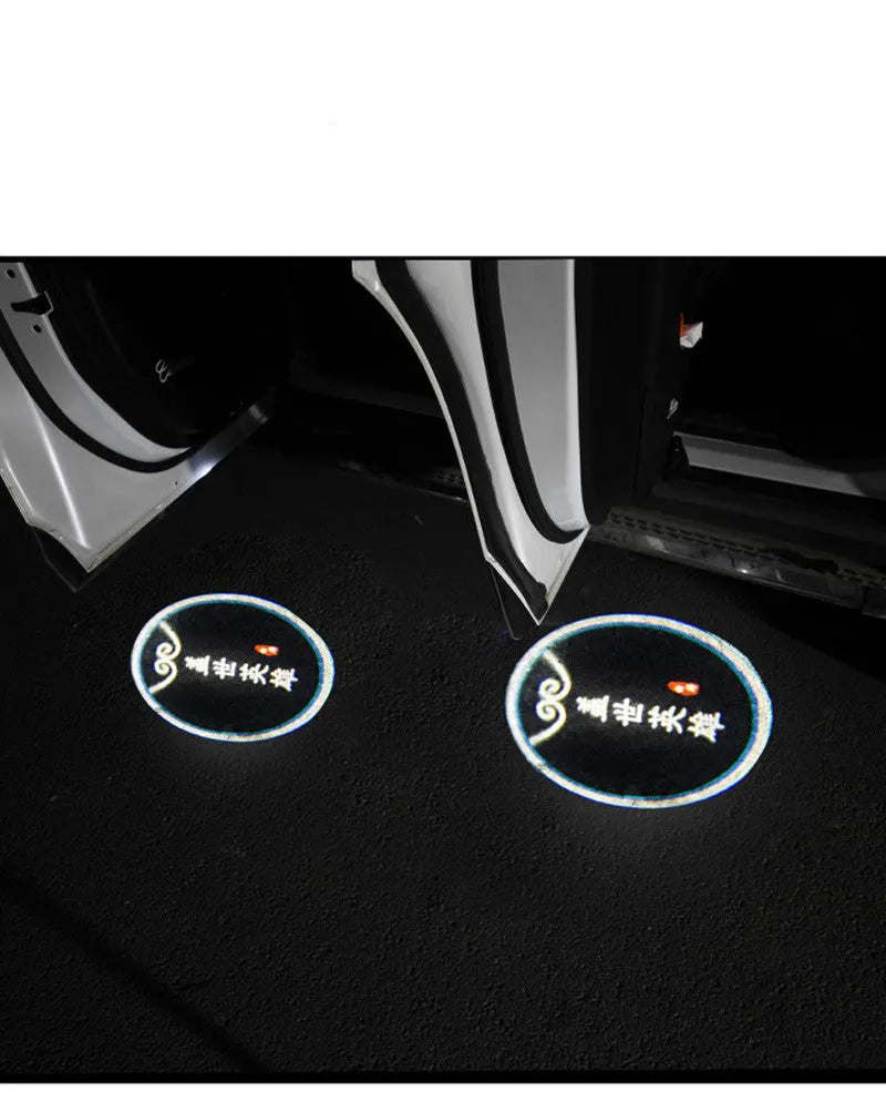 Black car door laser projection lamp, 12V 3-5W LED decorative light with RDW E4 certification