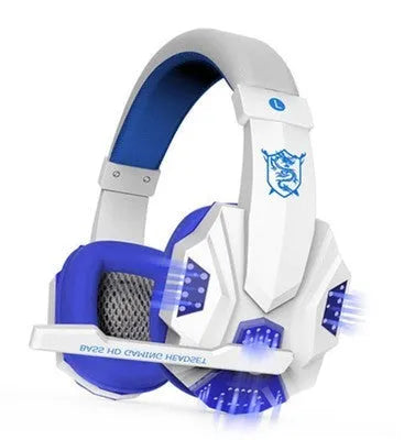 PC780 desktop gaming headset with microphone in black and blue colour with head-mounted design