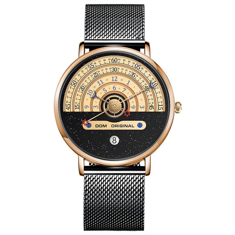 Men's gold or silver wristwatch with 40mm dial, alloy case, and water resistance