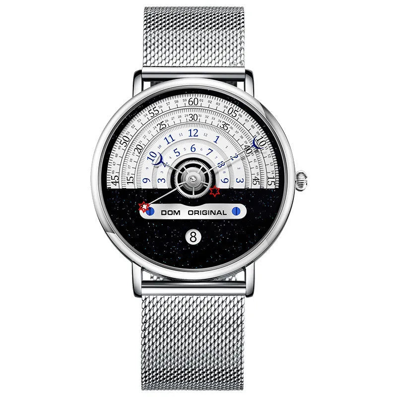 Men's gold or silver wristwatch with 40mm dial, alloy case, and water resistance