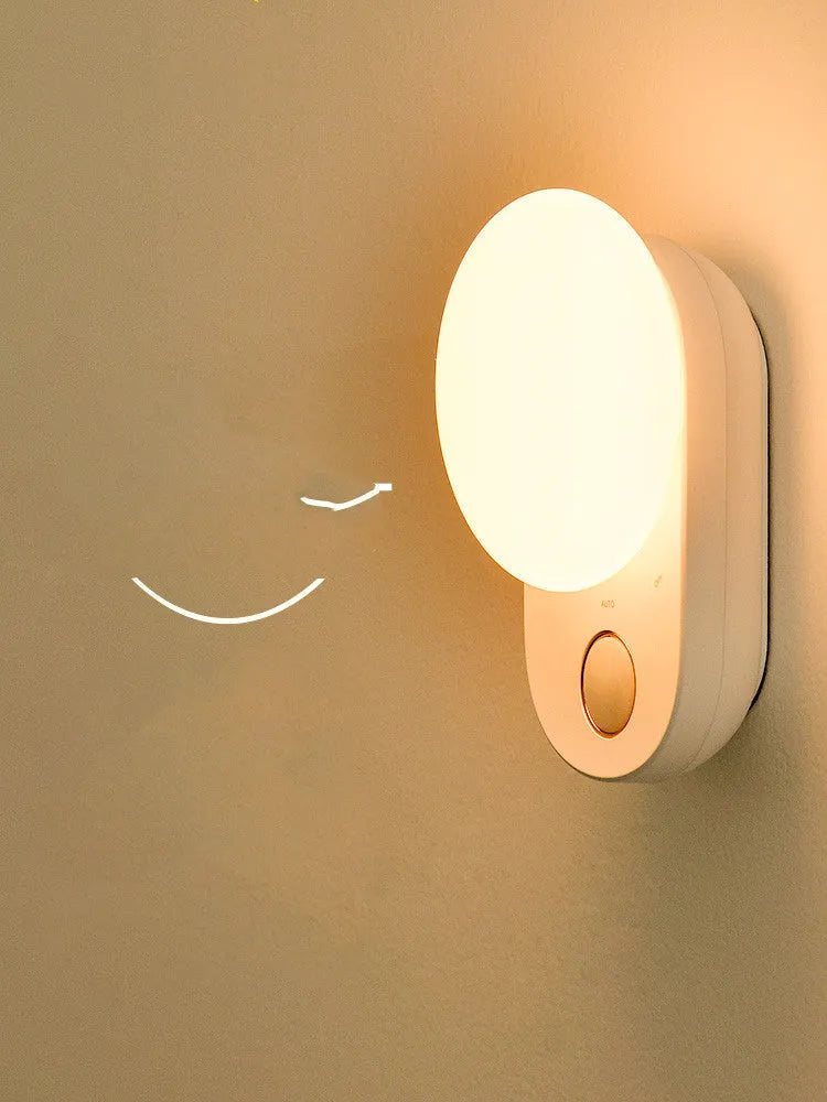 White Baseus rechargeable sensor night light with motion detection and 1200mAh battery for bedroom use