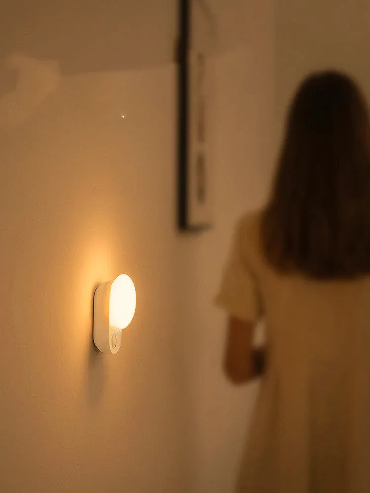 White Baseus rechargeable sensor night light with motion detection and 1200mAh battery for bedroom use