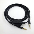 Black universal audio cable with 3.5mm connector for gaming headsets and digital devices