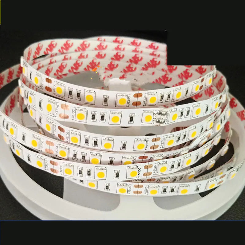 2835 and 5050 LED soft light strips on a supermarket shelf, showing white illumination and flexible design