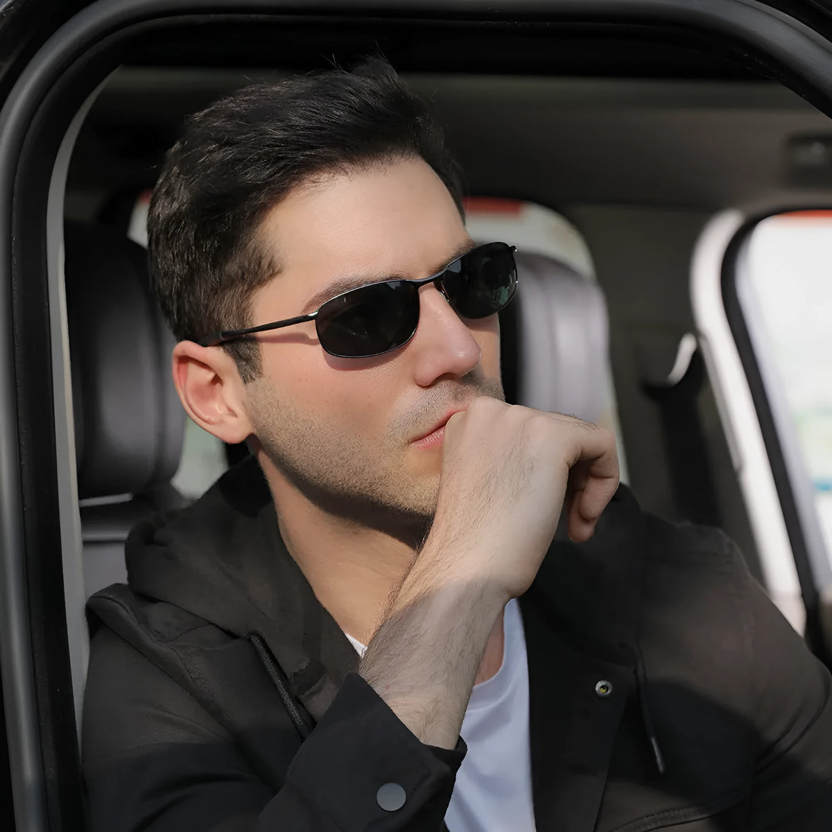 Men's polarised driving sunglasses with metal frame and TAC lens in black, gun, gold or silver colourways