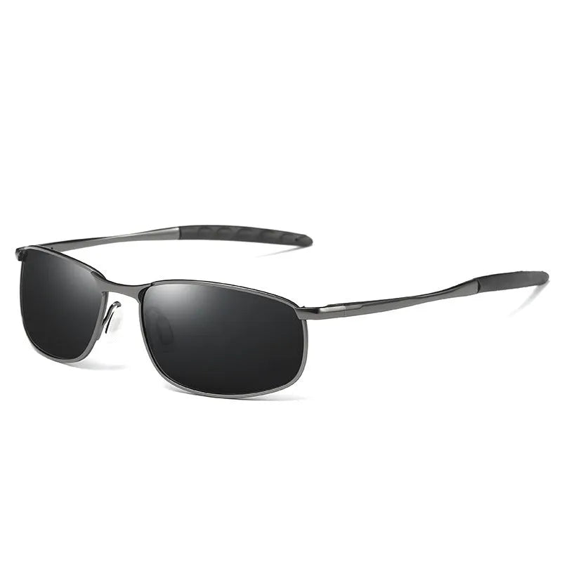 Men's polarised driving sunglasses with metal frame and TAC lens in black, gun, gold or silver colourways