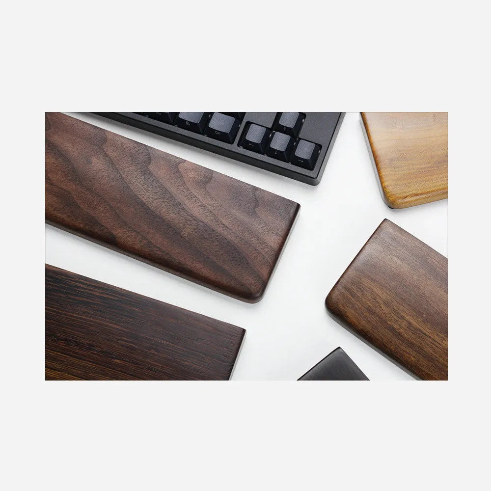 Black walnut solid wood keyboard hand rest measuring 300mm for 60% mechanical keyboards
