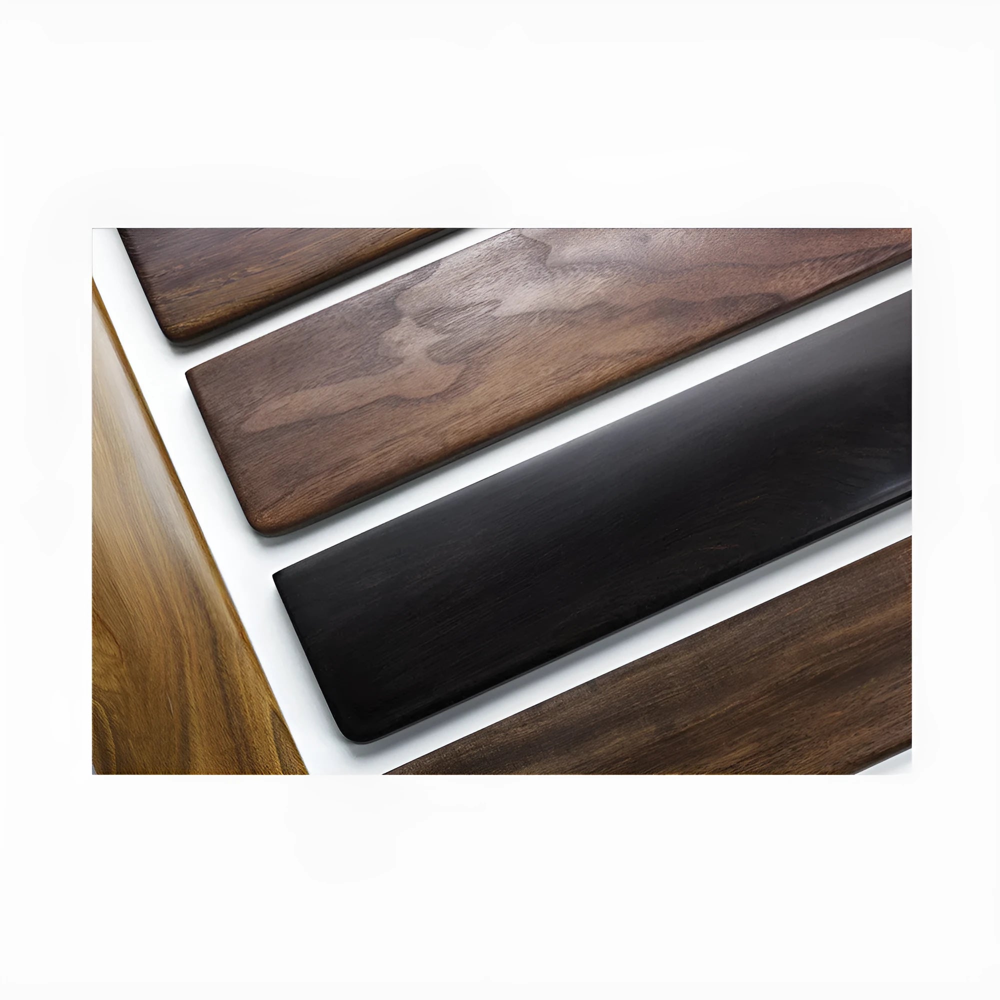 Black walnut solid wood keyboard hand rest measuring 300mm for 60% mechanical keyboards