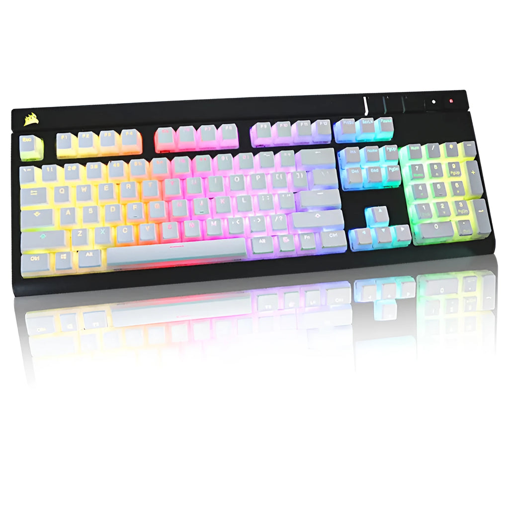 White pudding keycap 141-key full set with Japanese sublimation printing on PBT material