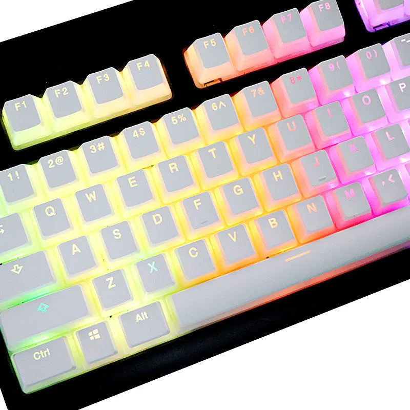 White pudding keycap 141-key full set with Japanese sublimation printing on PBT material