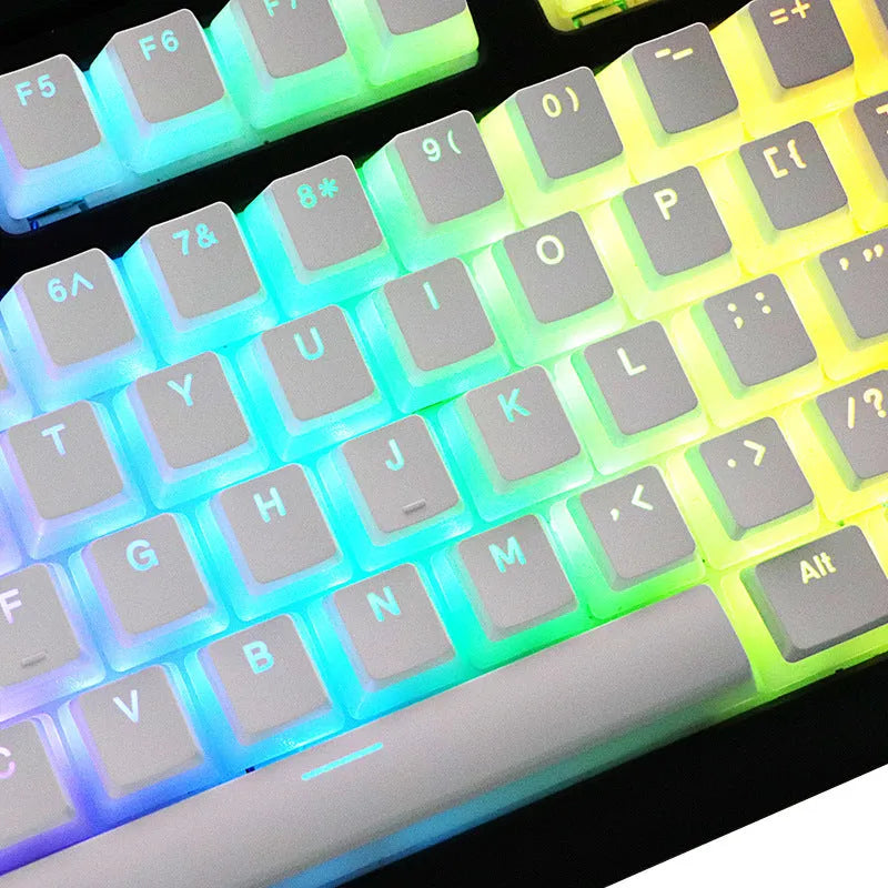 White pudding keycap 141-key full set with Japanese sublimation printing on PBT material