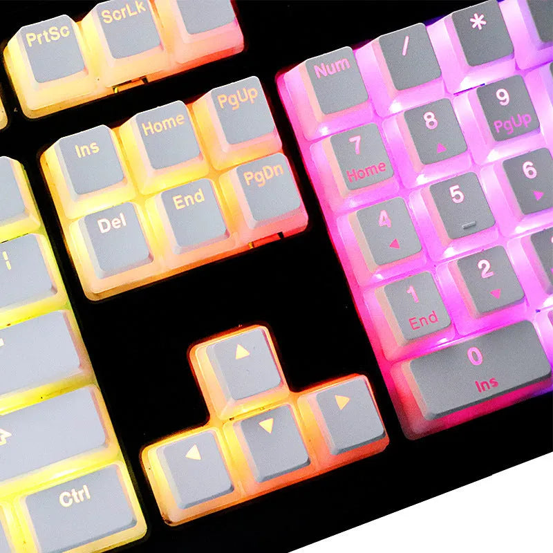 White pudding keycap 141-key full set with Japanese sublimation printing on PBT material