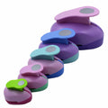 Children's round puzzle embossing machine with six die sizes and colourful discs