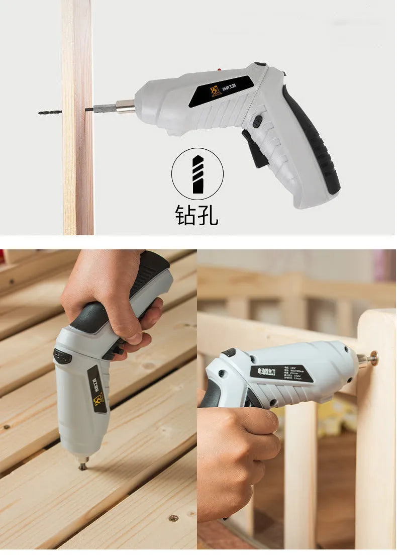 Rechargeable lithium battery mini screwdriver with pistol grip for furniture assembly
