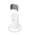 Black clip-on smartphone gimbal stabiliser showing 360-degree rotation mechanism and face-tracking sensor