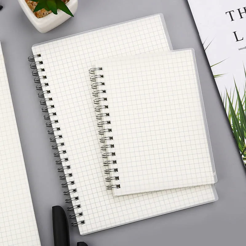 Creative Coil notebook with horizontal line and dot grid layout in A6, A5, and B5 sizes