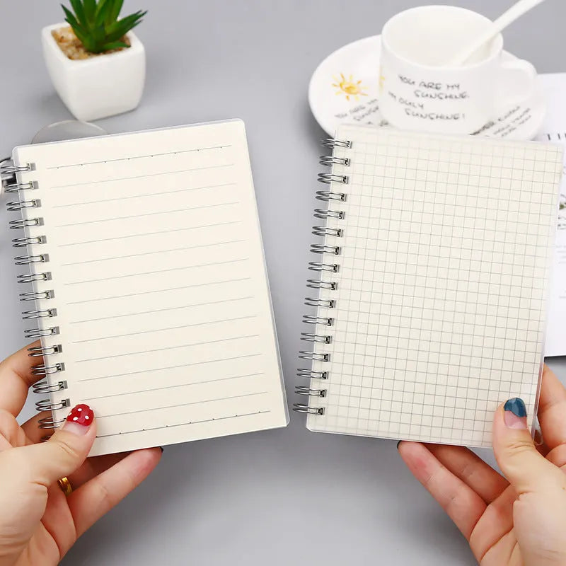 Creative Coil notebook with horizontal line and dot grid layout in A6, A5, and B5 sizes