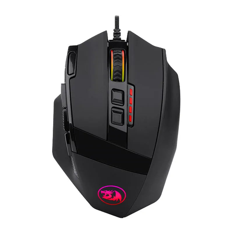 LOLCF black wired optical gaming mouse with 12000 dpi sensor, eight keys, and 1.8 metre USB cable.