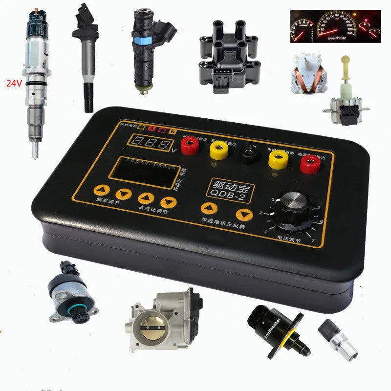 Black ABS 12V car fault diagnosis instrument for ignition coil, injector, and solenoid valve testing