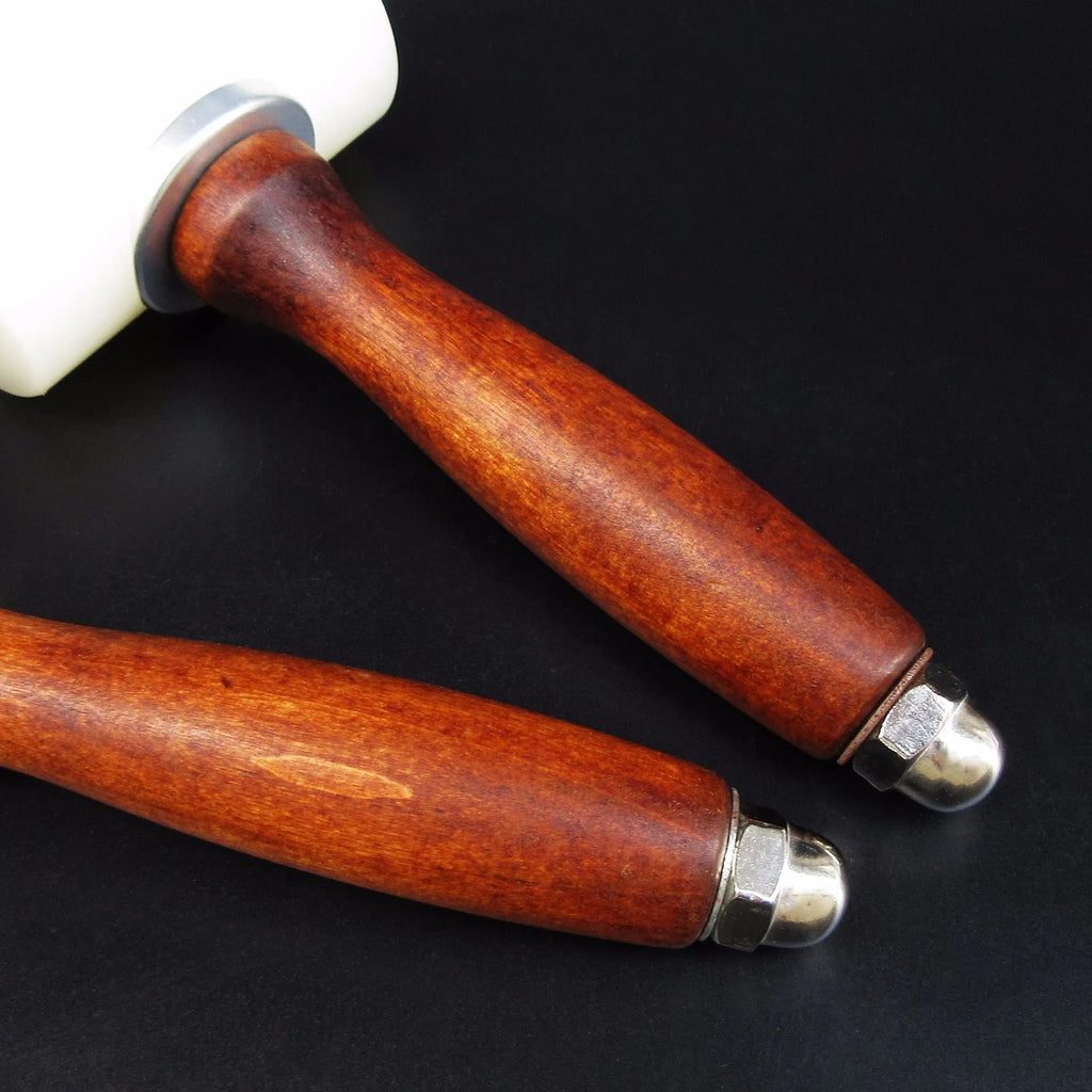 Nylon head leather carving hammer with wooden handle for DIY leathercraft