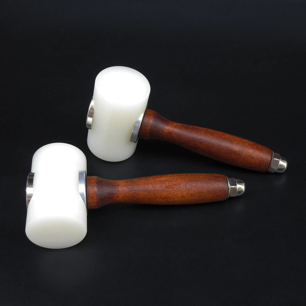 Nylon head leather carving hammer with wooden handle for DIY leathercraft