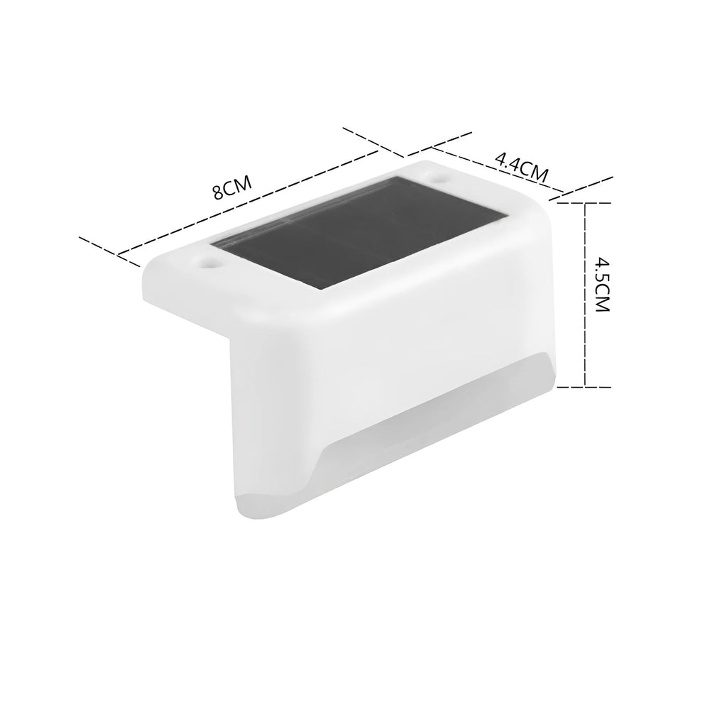Outdoor solar railing light with white shell for fence and step illumination