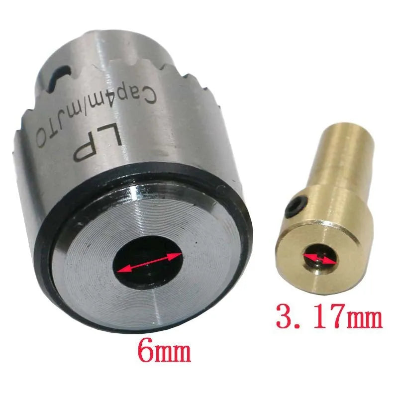 Hard alloy drill chuck with 3.17mm tail hole from 4-piece electric drill accessory set