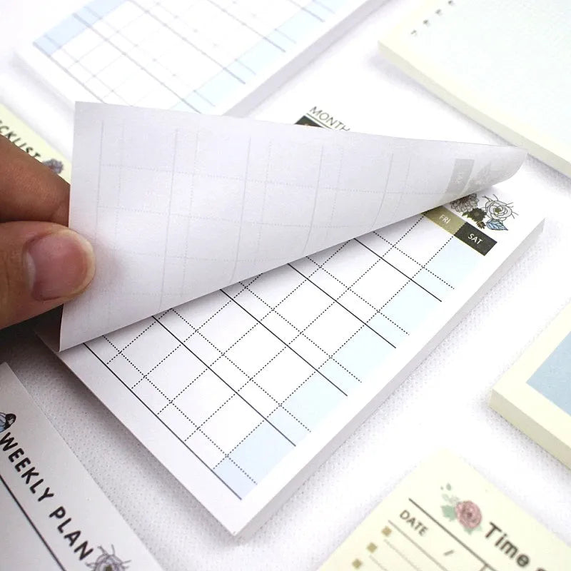 Work plan diary notebook showing four style options A B C D with 60 paper pages in 10.2x7.2cm size