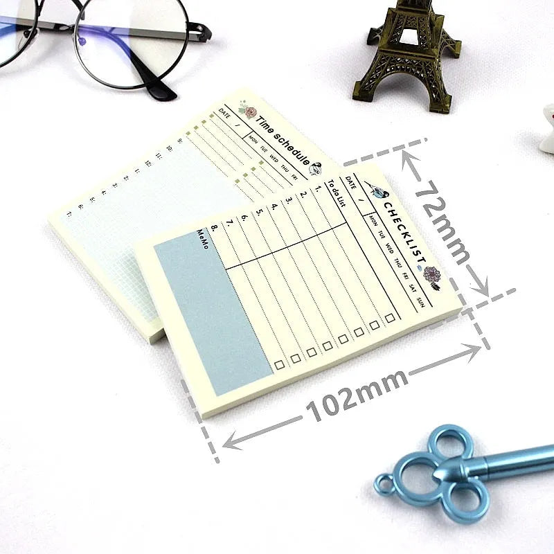 Work plan diary notebook showing four style options A B C D with 60 paper pages in 10.2x7.2cm size