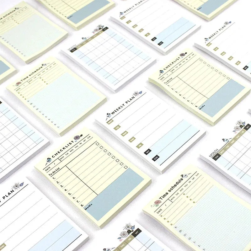 Work plan diary notebook showing four style options A B C D with 60 paper pages in 10.2x7.2cm size