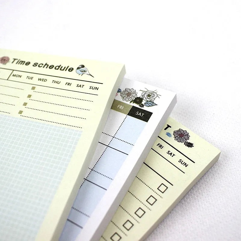 Work plan diary notebook showing four style options A B C D with 60 paper pages in 10.2x7.2cm size