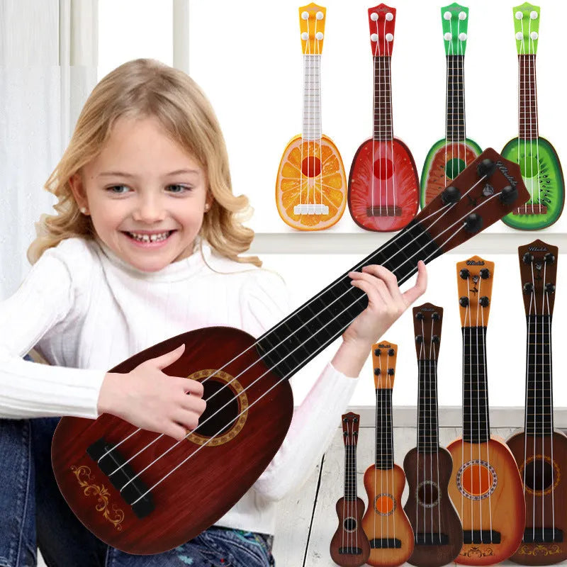 Simulation ukulele toy for children with 38cm length and six style options in safety plastic