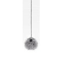 White electric interactive cat toy with 7cm ball and rope plus real fur ball accessory for indoor cats